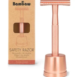 Bambaw Veiligheidsscheermes Rosegoud Plus Houder
