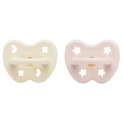 Hevea Speentje 0-3 Maanden Rond Duo Powder Pink / Milky White