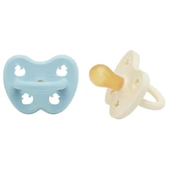 Hevea Speentje 0-3 Maanden Rond Duo Baby Blue / Milky White