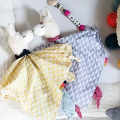 Kikadu Knuffeldoekje Lama – Geel En Blauw